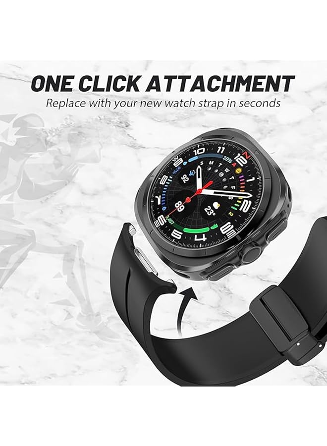 إيروريكس سوار مغناطيسي متوافق مع ساعة سامسونج جالكسي واتش 7 الترا 2024 حزام مغناطيسي بمشبك على شكل حرف D حزام بديل بدون فجوة من السيليكون الرياضي لساعة سامسونج جالكسي واتش 7 الترا للرجال والنساء - Image 3