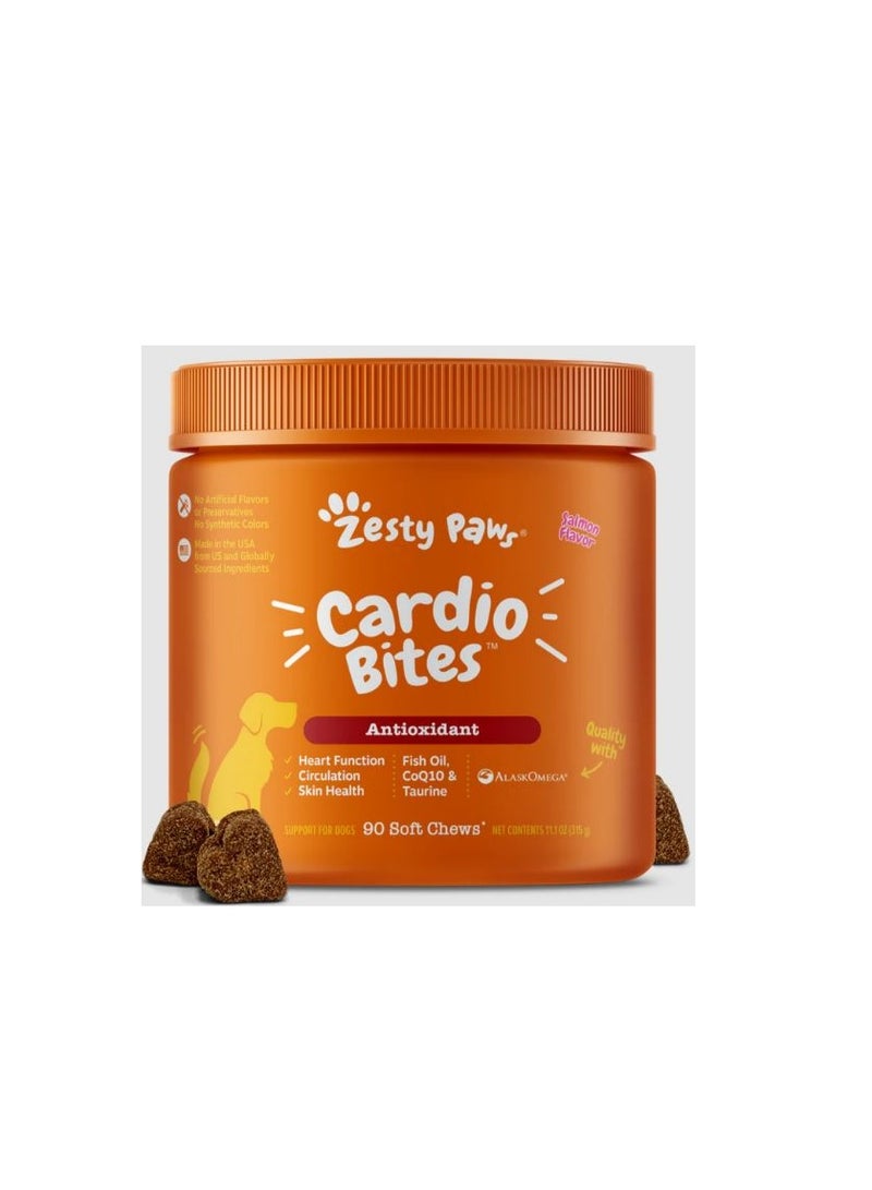 Zesty Paws Dog Antioxidant Cardio Bites Bites - Salmon - 90ct