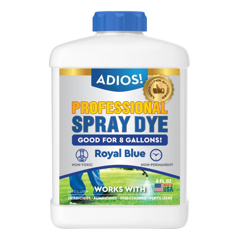 Adios! Professional Blue Spray Dye Marker, (8oz), Makes 16 Gallons of Indicator for Grass and Lawn Care, Safe for Mixing - Image 1