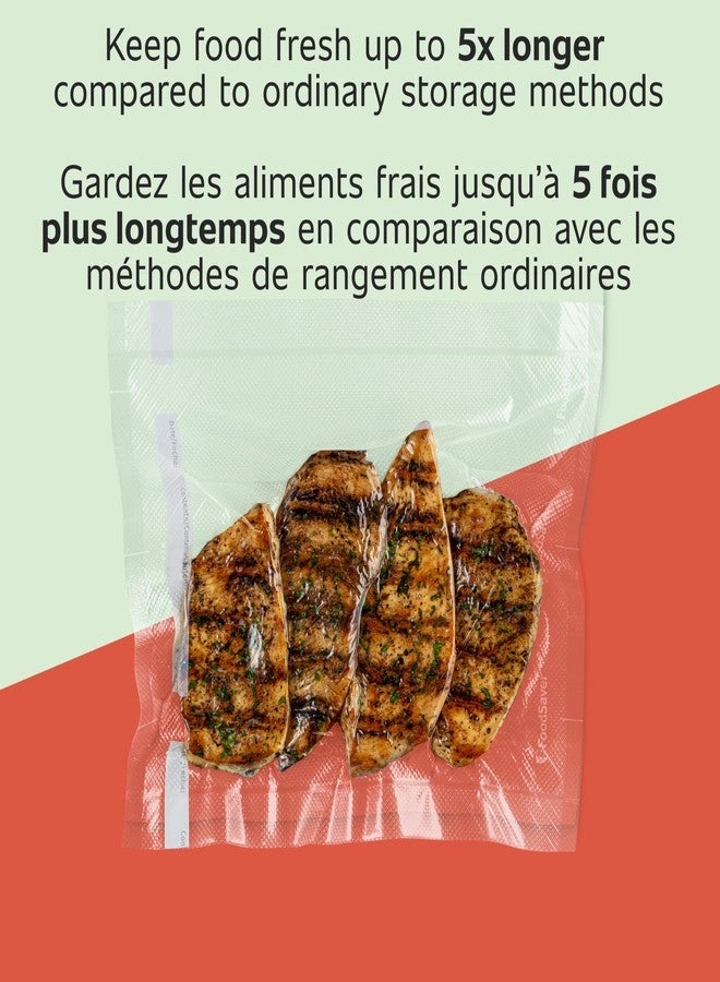 فود سيفر أكياس FoodSaver لإغلاق الطعام بالتفريغ الهوائي، لفائف لتخزين الطعام المحكم الإغلاق والطهي بتقنية Sous Vide، 8 بوصات × 20 قدمًا (عبوة من قطعتين) - Image 2
