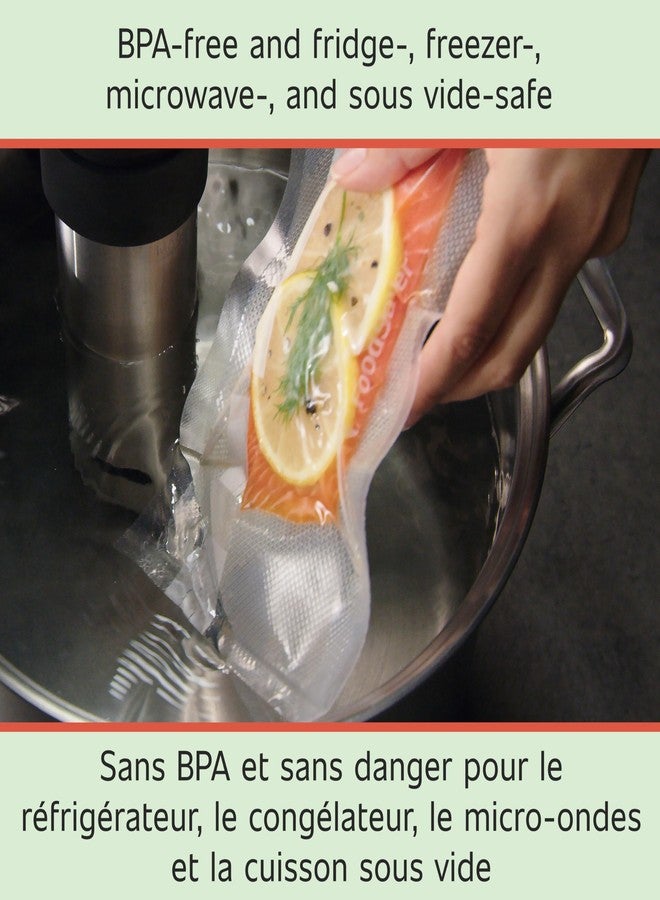 فود سيفر أكياس FoodSaver لإغلاق الطعام بالتفريغ الهوائي، لفائف لتخزين الطعام المحكم الإغلاق والطهي بتقنية Sous Vide، 8 بوصات × 20 قدمًا (عبوة من قطعتين) - Image 5