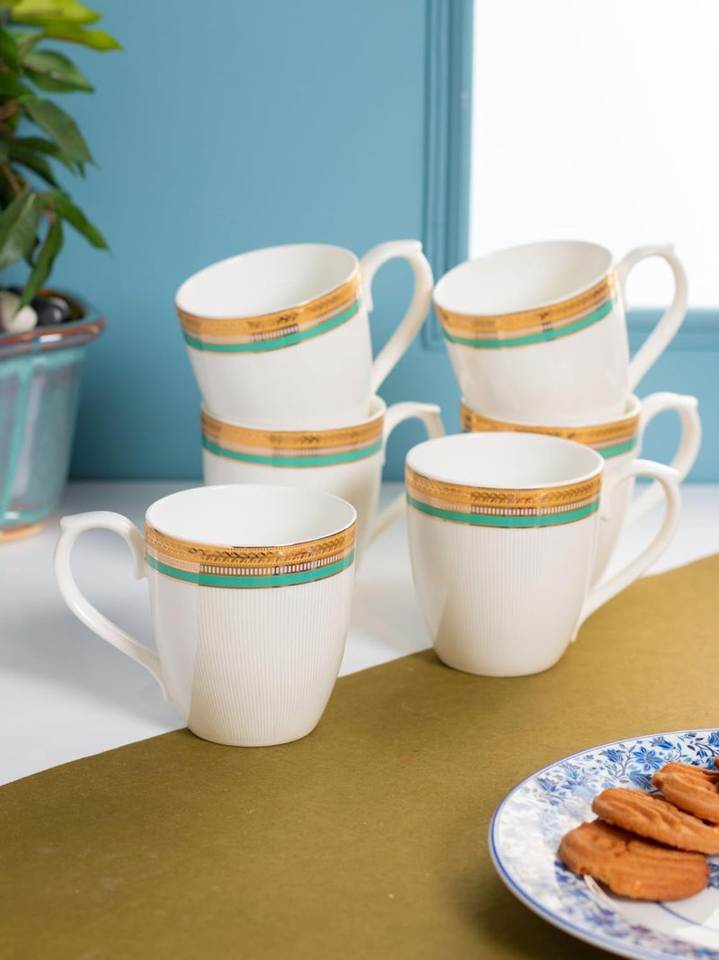 JCPL Fine Ceramic Printed TeaCoffee Set of 6200 ml Each Polo Aroma AS23 - Image 1