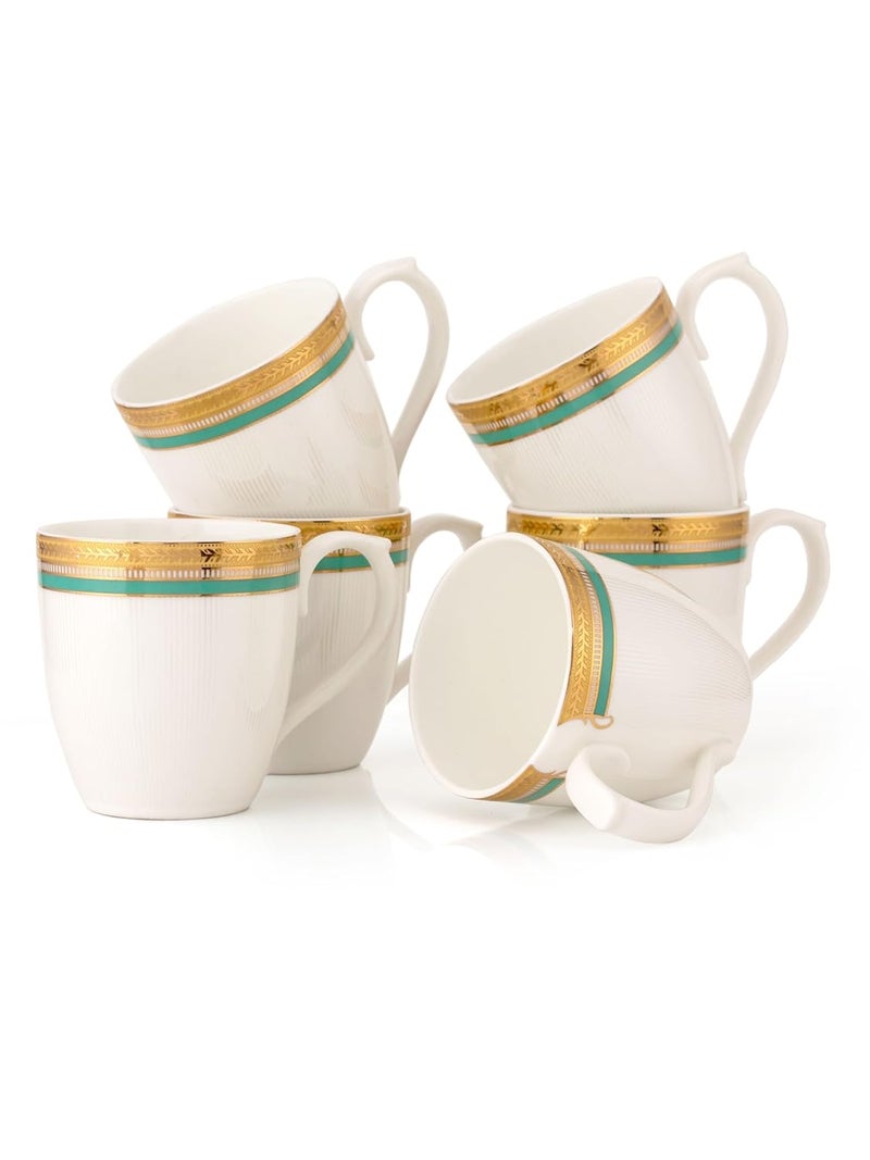 JCPL Fine Ceramic Printed TeaCoffee Set of 6200 ml Each Polo Aroma AS23 - Image 2