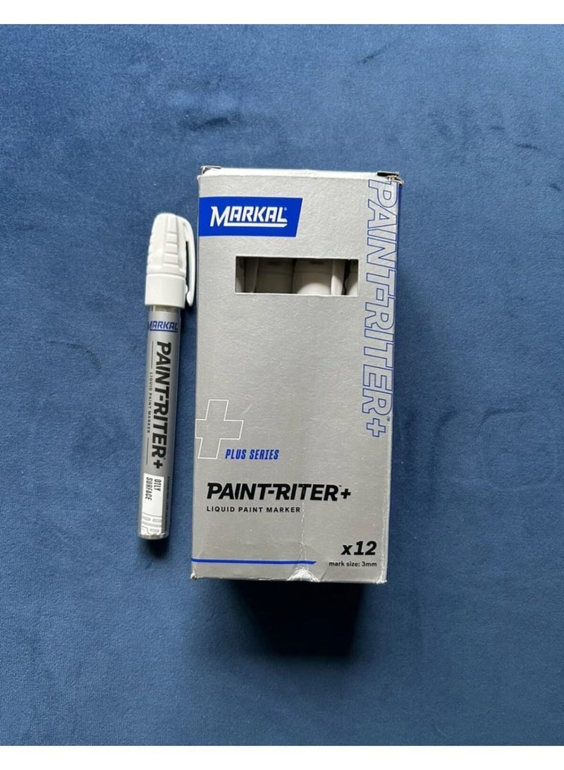 Markal Paint-Riter Liquid Paint Marker – White | Industrial Permanent Marker - Image 1
