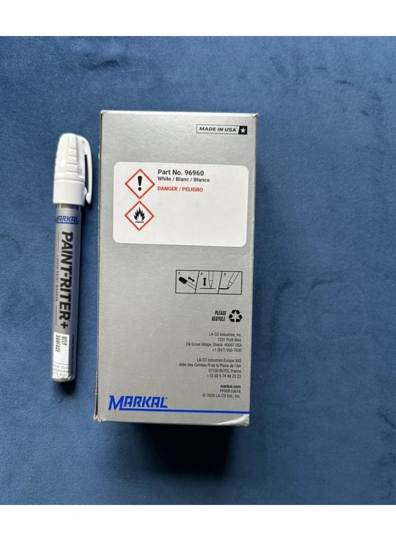 Markal Paint-Riter Liquid Paint Marker – White | Industrial Permanent Marker - Image 2