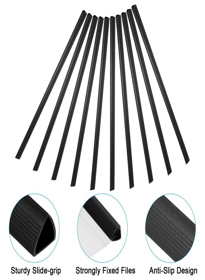 PATIKIL 10mm Binding Bars, 10 Pcs Plastic Binding Bars Slide Grip 70 Sheets Capacity A4 Binding Bars for Report Cover Office Study, Black - Image 4