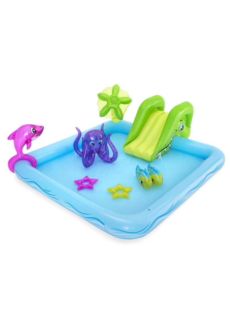 Inflatable Water Slide Sturdy Swimming Pool for Kids PVC Summer Swimming Pool Supplies Outdoor Water Play Toy（53052） ﻿  - Image 1