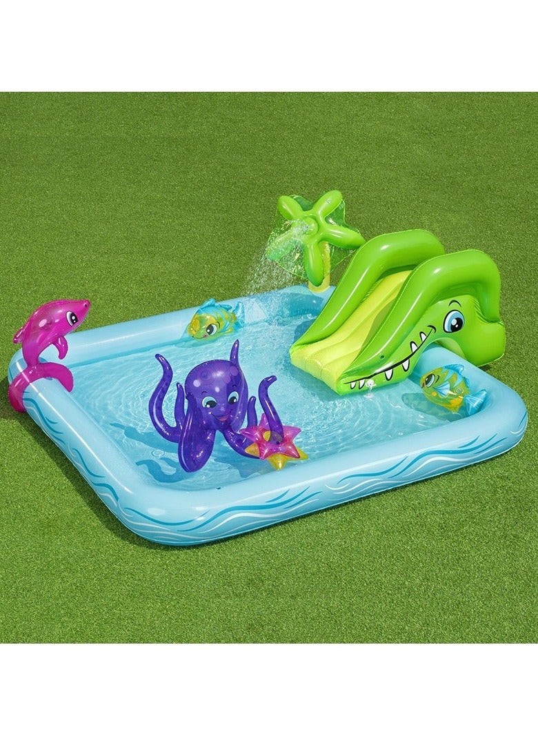 Inflatable Water Slide Sturdy Swimming Pool for Kids PVC Summer Swimming Pool Supplies Outdoor Water Play Toy（53052） ﻿  - Image 2