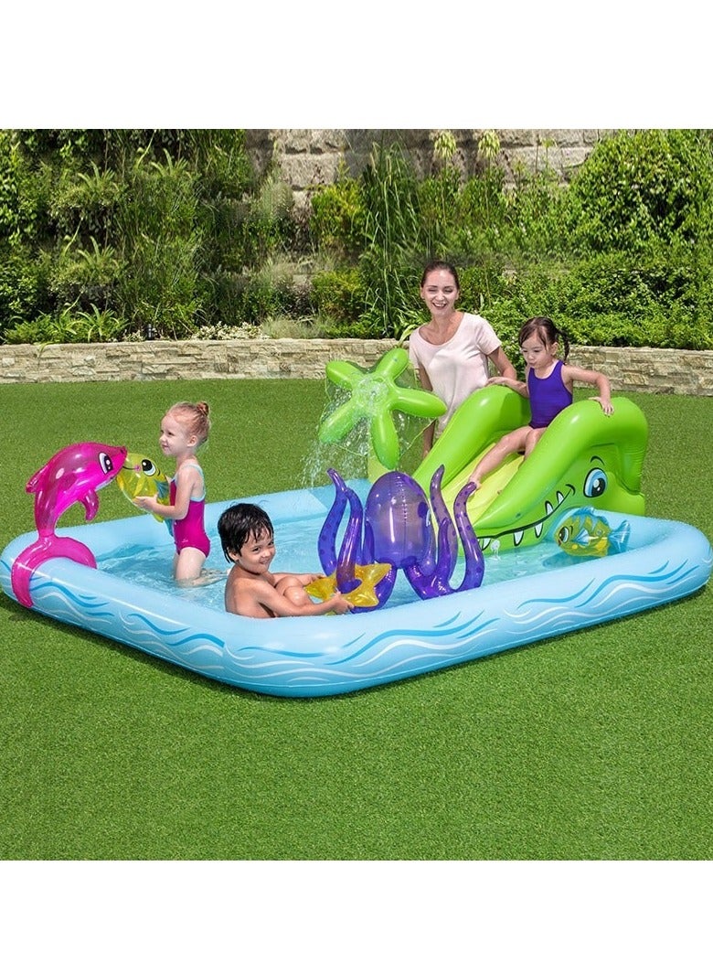 Inflatable Water Slide Sturdy Swimming Pool for Kids PVC Summer Swimming Pool Supplies Outdoor Water Play Toy（53052） ﻿  - Image 3