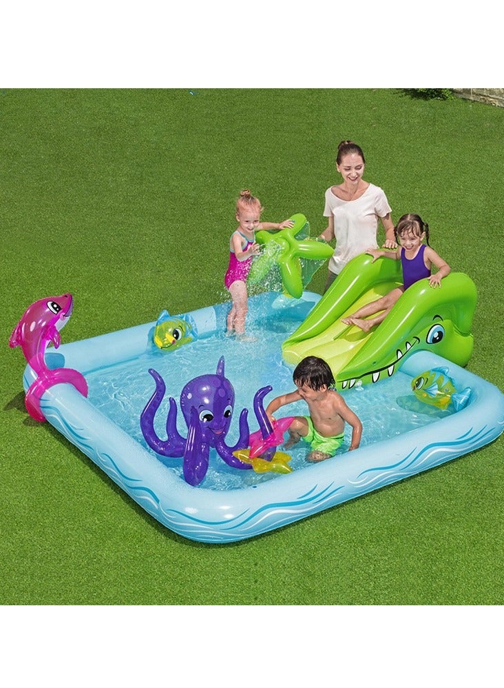 Inflatable Water Slide Sturdy Swimming Pool for Kids PVC Summer Swimming Pool Supplies Outdoor Water Play Toy（53052） ﻿  - Image 4