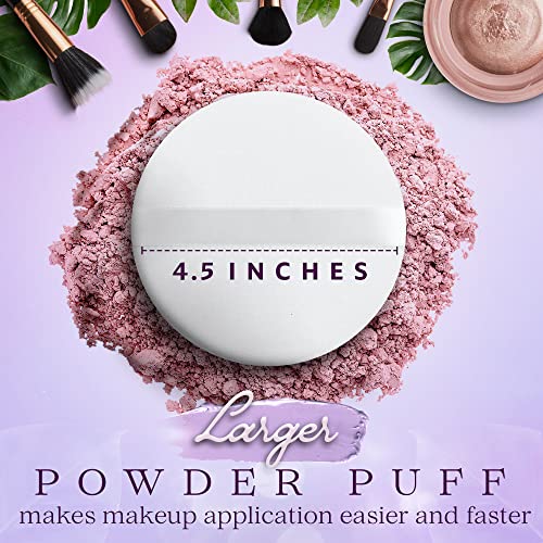 NextClimb Extra Large 4.5” White 100% Cotton Powder Puff for Makeup, Round, Comfortable to Hold - Image 2