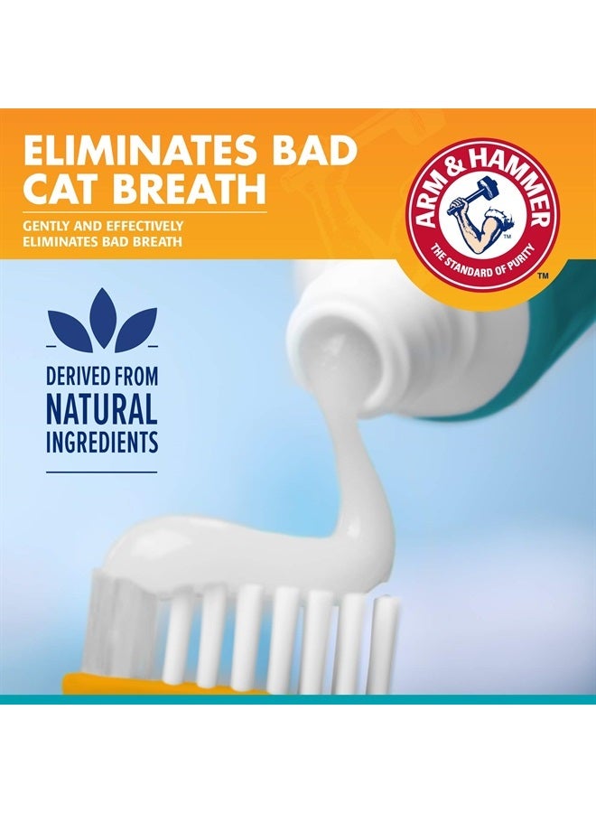 Arm & Hammer for Pets Dental Kit for Cats | Eliminates Bad Breath | 3 Piece Set Includes Cat Toothpaste, Cat Toothbrush & Cat Fingerbrush in Tasty Tuna Flavor,2.5 ounces - Image 2
