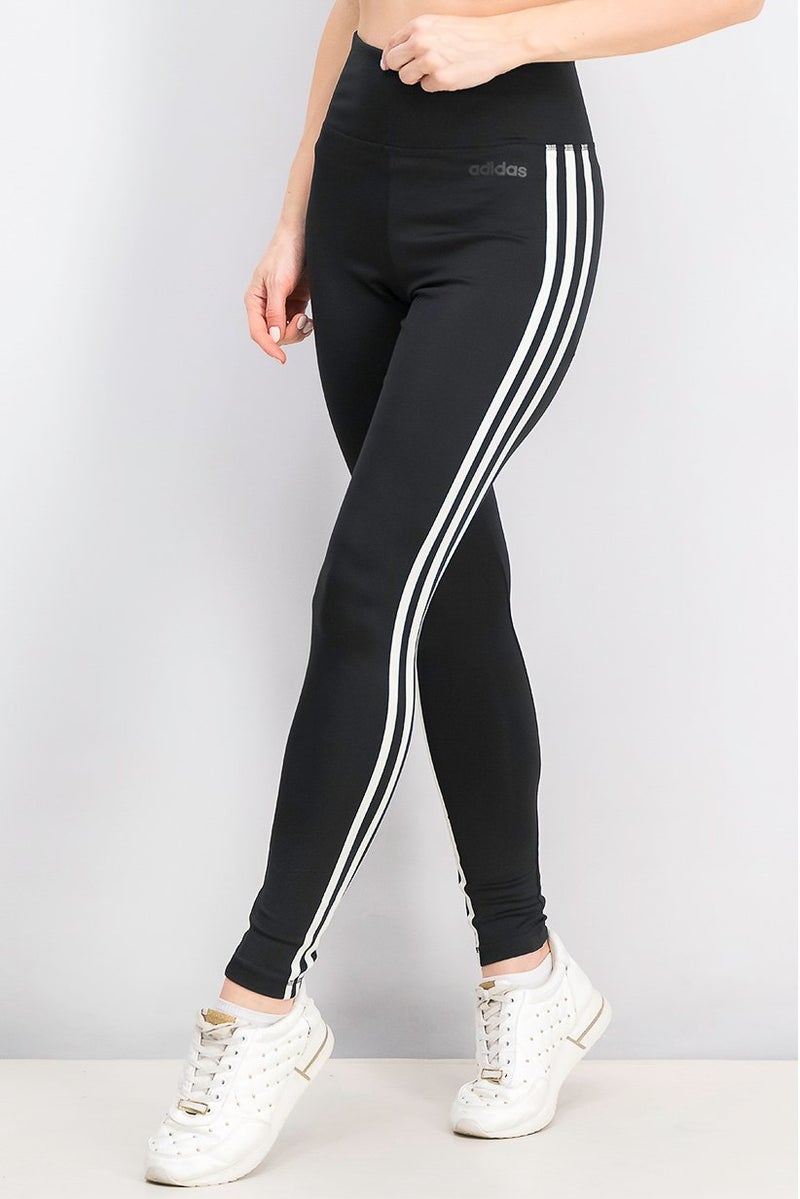 Adidas Women Sport Fit 3,Stripe High Rise Full Length Tight, Black - Image 3