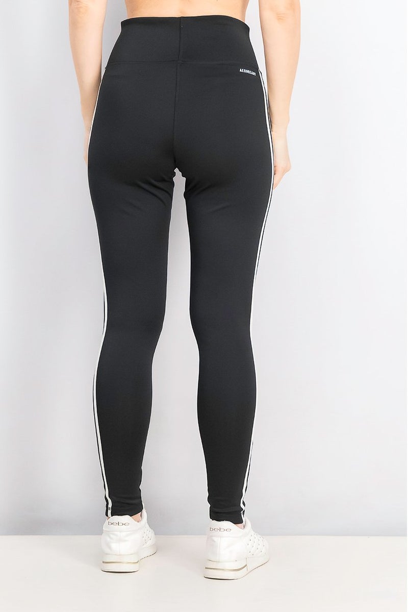 Adidas Women Sport Fit 3,Stripe High Rise Full Length Tight, Black - Image 4