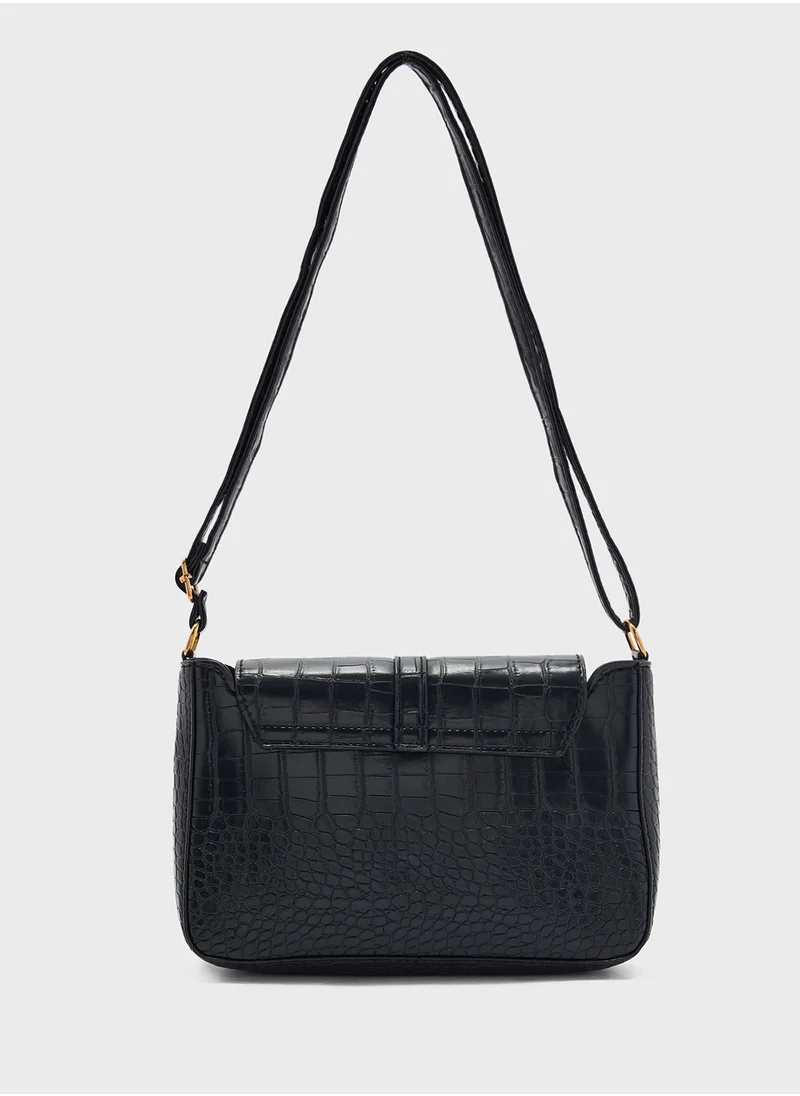 ايلا Croc Detail Mini Crossbody Bag