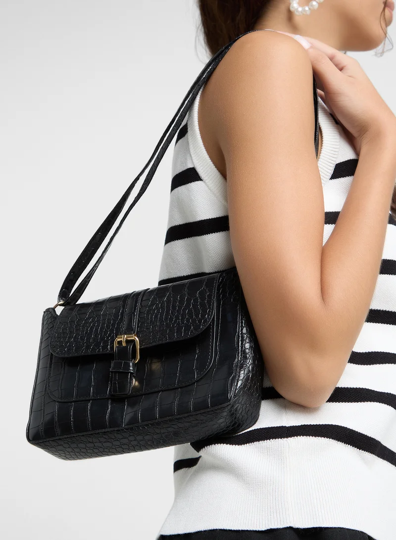 ELLA Croc Detail Mini Crossbody Bag