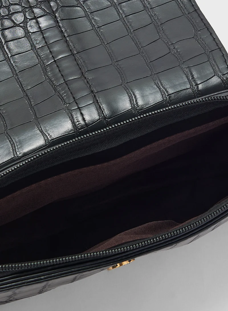 ELLA Croc Detail Mini Crossbody Bag
