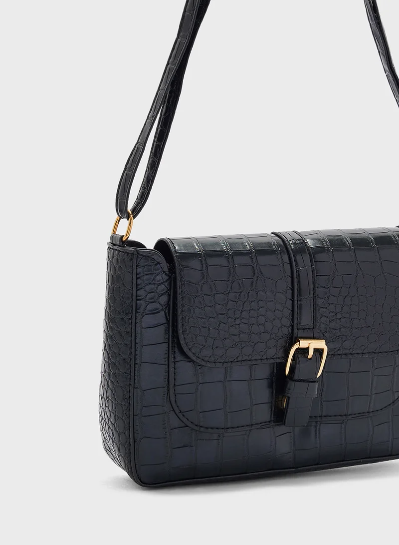 ELLA Croc Detail Mini Crossbody Bag