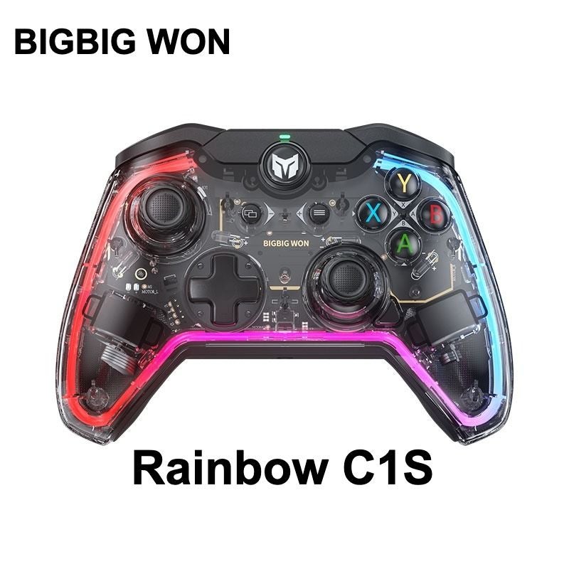 Bigbig WON Rainbow S Wired Gaming Controller with RGB Joystick Backlight for PC/Switch/PS4 - Image 1