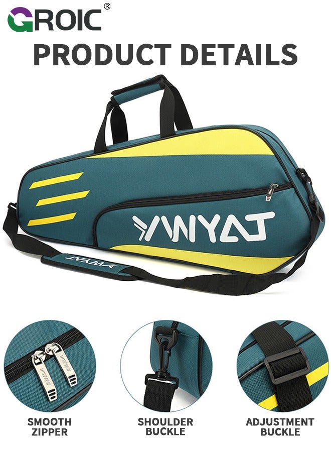 GROIC Tennis Racket Bag Badminton Racket Bag (3-5 Racquet), Duffel Backpack Shoulders Bag Handbag Equipment Tote Bag with Detachable Strap and Protective Compartment,Large-capacity Badminton Racket Bag - Image 3