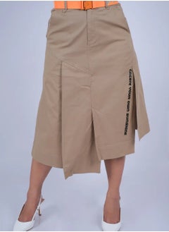 Women's Pleated Textured Design Skirt in Chinchilla