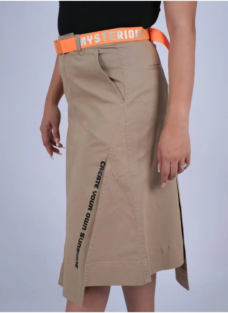 ONLY - Women's Pleated Textured Design Skirt in Chinchilla - Image 1