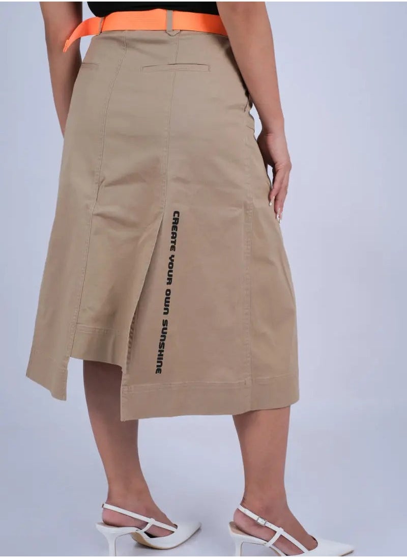 ONLY - Women's Pleated Textured Design Skirt in Chinchilla - Image 1