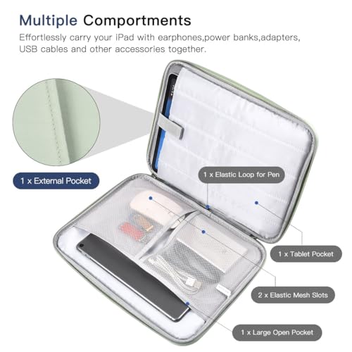 CASEDAO 12.9 Inch Tablet Sleeve Bag for 2025 2024 iPad Pro M5 M4/iPad Air M2 13"/Pro 12.9",Samsung Galaxy Tab S9+Plus,S8+,S7+ Plus,S7 FE 12.4"Carrying Case,Surface Pro 11 Snapdragon,10,9,8,X,7+,7,6 Bag-Green - Image 4