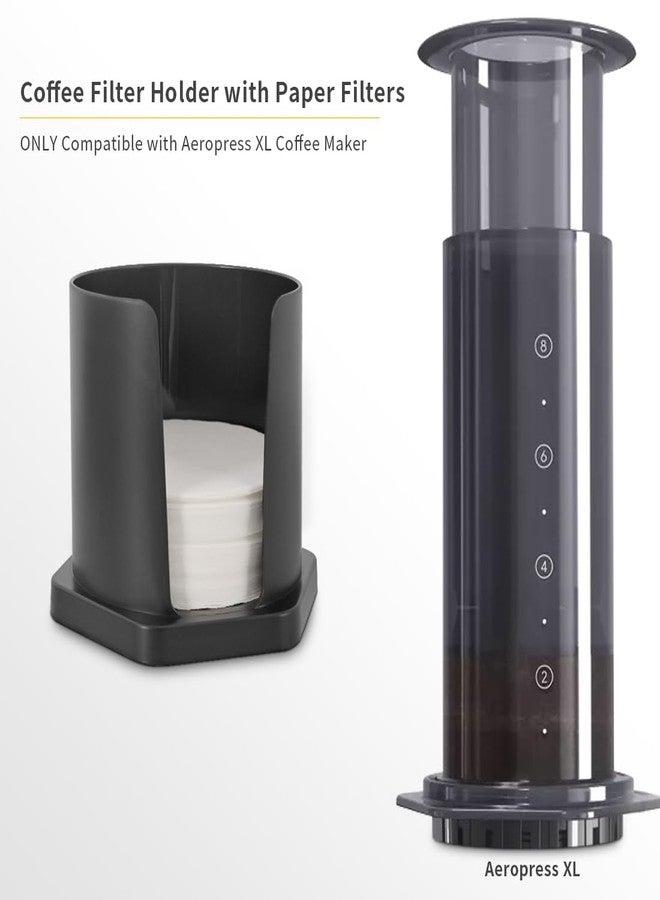 كافيهماسي حامل فلاتر قهوة CAFEMASY مع 200 فلتر ورقي، متوافق مع ماكينة إسبرسو Aeropress XL، فلاتر قهوة دائرية بديلة للاستخدام مرة واحدة مع حامل، مجموعة ملحقات قهوة - Image 2