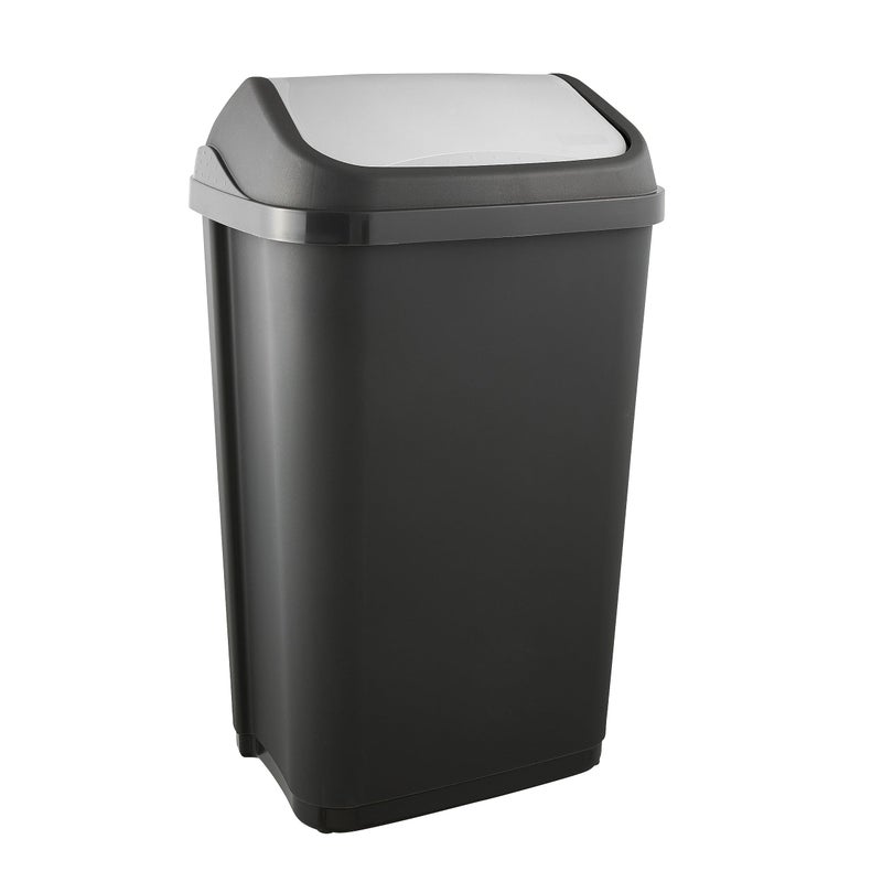 keeeper Waste Bin with Swing Lid 50 Litre Swantje Graphite Grey