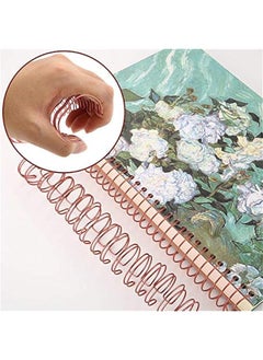 Arabest 6 Pieces Binding Wire Twin Loop Spines Double Loop Binding Wire 1 Inch Cinch Diameter 23 Holes for Teacher Student Document Notebook Making(Rose Gold)  - Image 4