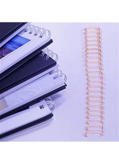 Arabest 6 Pieces Binding Wire Twin Loop Spines Double Loop Binding Wire 1 Inch Cinch Diameter 23 Holes for Teacher Student Document Notebook Making(Rose Gold)  - Image 5