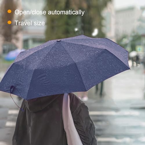 SIEPASA Windproof Travel Umbrella - Automatic Compact Folding Umbrella for Rain, Small Portable Windproof Umbrellas for Men Women and Teenagers (Navy Blue) - Image 4