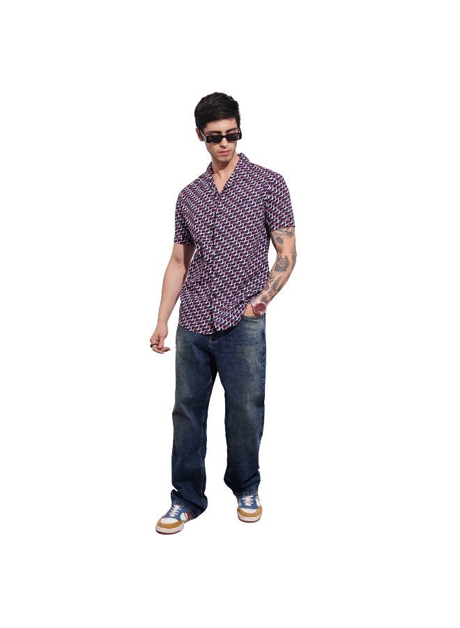 Being Human Mens Navy Collared Short Sleeve Shirt - Image 4