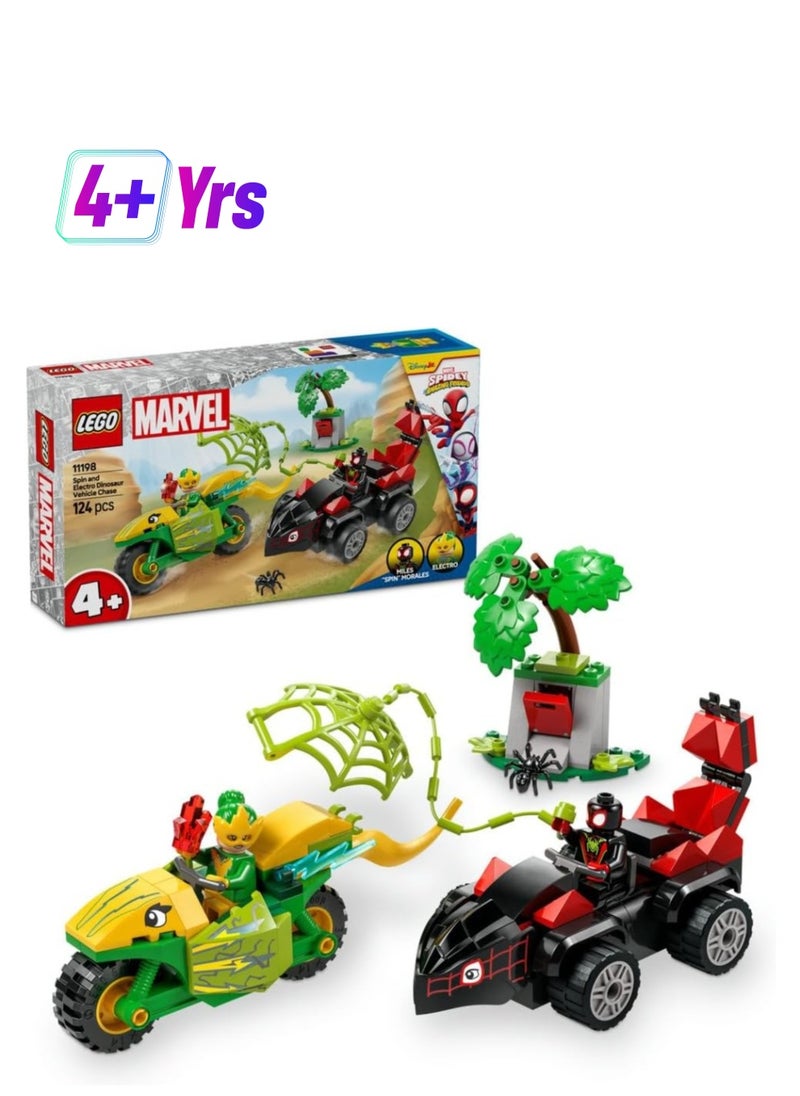 LEGO LEGO Spin and Electro Dinosaur Vehicle Chase Set, Creative Building Toy with a Super Hero Car 11198  - Image 1