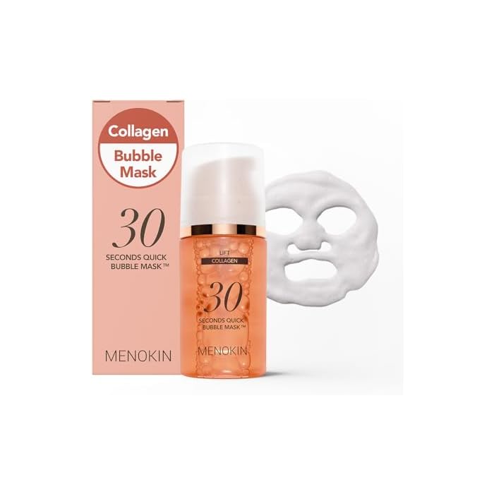 MENOKIN 30 Seconds Quick Bubble Mask [LIFT] - [Collagen] & Niacinamide in Micro-bubbles for Anti Aging, Boost Elasticity, Fine Lines, Korean Glass Skin Care Essential, 50 Uses, 2.36 fl.oz