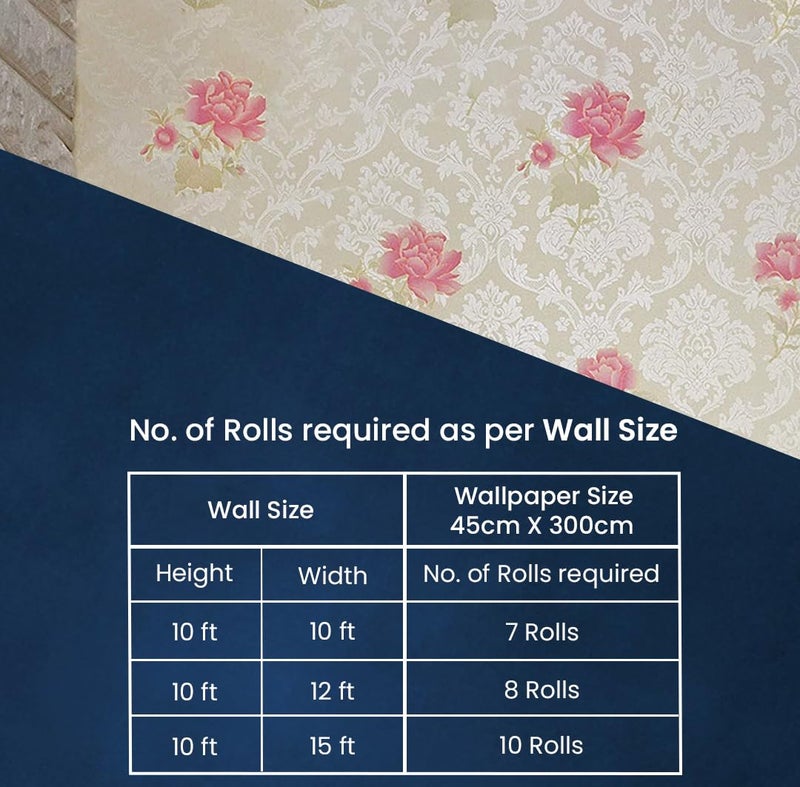 ROSASTELLA Self Adhesive Decorative Peel Stick Waterproof Floral Wallpaper Wall Decor Removable Wall Paper for Living Room Hall Decoration PVC Vinyl DIY Contact Paper45x304cm (Floral) - Image 4