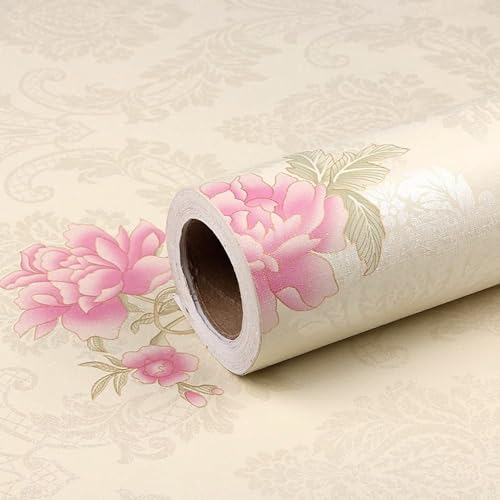 ROSASTELLA Self Adhesive Decorative Peel Stick Waterproof Floral Wallpaper Wall Decor Removable Wall Paper for Living Room Hall Decoration PVC Vinyl DIY Contact Paper45x304cm (Floral) - Image 1