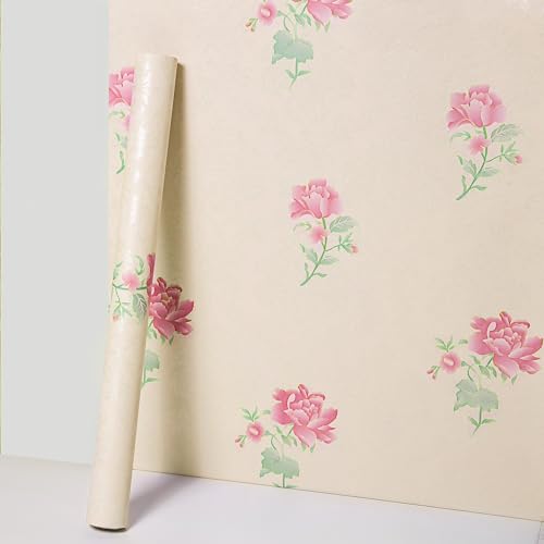 ROSASTELLA Self Adhesive Decorative Peel Stick Waterproof Floral Wallpaper Wall Decor Removable Wall Paper for Living Room Hall Decoration PVC Vinyl DIY Contact Paper45x304cm (Floral) - Image 5