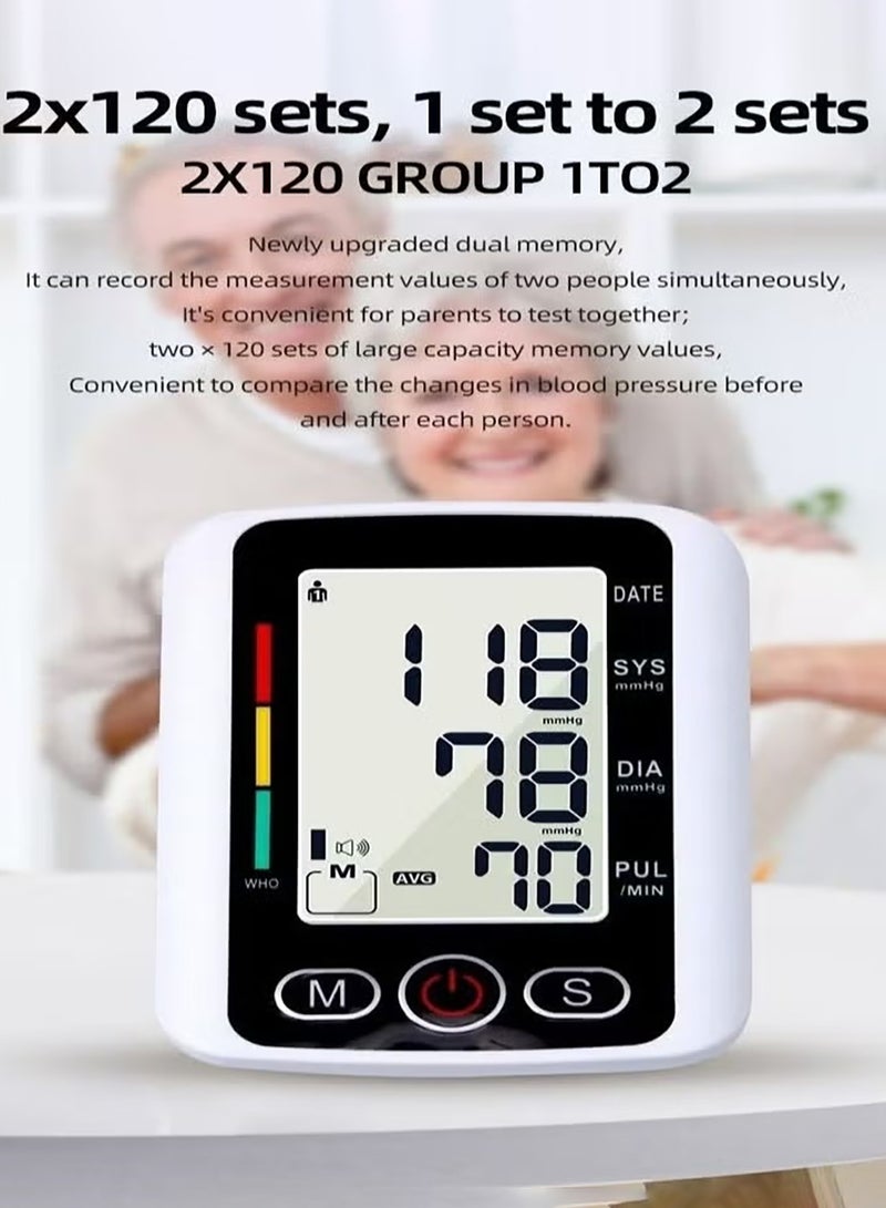 هيروكس جهاز قياس ضغط الدم الرقمي، جهاز مراقبة ضغط الدم للذراع العلوي مع سوار واسع النطاق للاستخدام المنزلي، معصم قابل للتعديل، كشف ضربات القلب غير المنتظمة، ارتفاع ضغط الدم، جهاز مراقبة ضغط الدم - Image 3