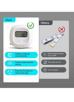 Excefore Tape Measure for Body, Smart Bluetooth Digital Measuring Tape with App, Retractable Function, Accurate Measurement Tape for Weight Loss, Muscle Gain, Fitness Bodybuilding, Inches & CM  - Image 3