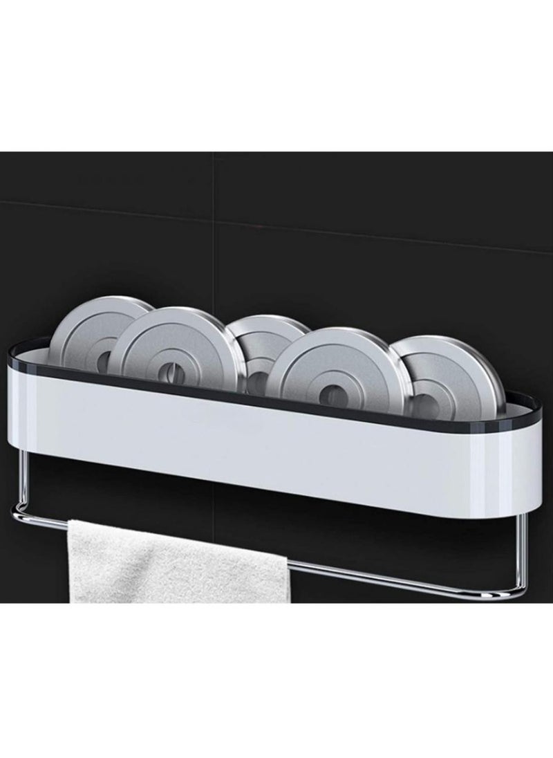 AIWANTO Bathroom Shelf Organizer With Towel Bar For Drying And Wiping Hands Wall Mounted Storage Shower Shampoo Makeup Kitchen Toilet Home Rack Holder 45x14cm  - Image 4