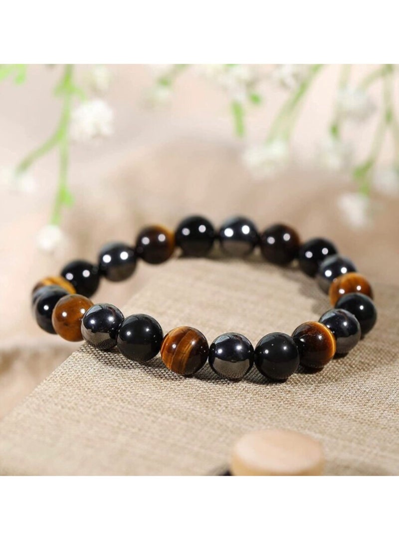 لوكشري كونسبت اسوارة طاقة مكونة من 3 انواع من الاحجار الكريمة مناسبة للجنسين - Image 4