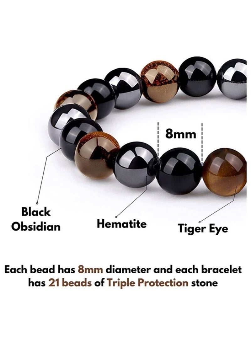 لوكشري كونسبت اسوارة طاقة مكونة من 3 انواع من الاحجار الكريمة مناسبة للجنسين - Image 5