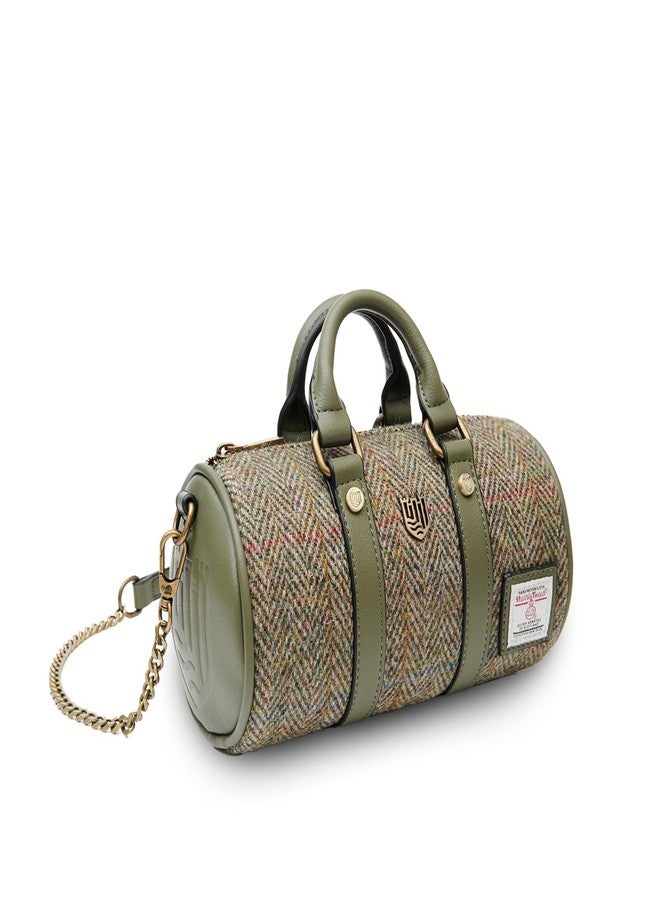 Islander® The Mini Duffel - Ladies Small Shoulder Bag with Harris Tweed (Chestnut Herringbone) - Image 3