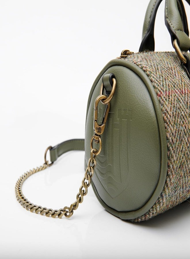 Islander® The Mini Duffel - Ladies Small Shoulder Bag with Harris Tweed (Chestnut Herringbone) - Image 5