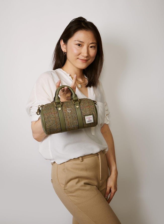 Islander® The Mini Duffel - Ladies Small Shoulder Bag with Harris Tweed (Chestnut Herringbone) - Image 2