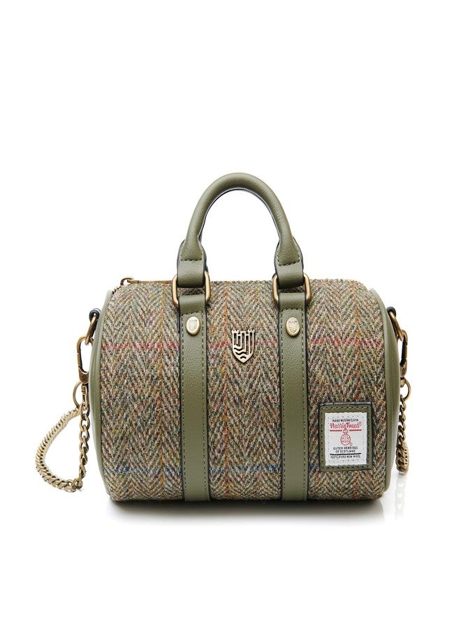 Islander® The Mini Duffel - Ladies Small Shoulder Bag with Harris Tweed (Chestnut Herringbone) - Image 1
