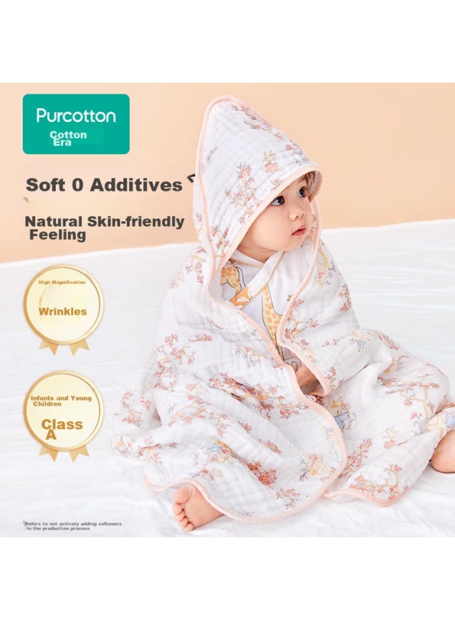 Purcotton Baby Bath Towel, Gauze Bath Towel, Pure Cotton Absorbent, Extra Large And Thick, Newborn Baby Blanket, Towel, 105*105cm - Image 1