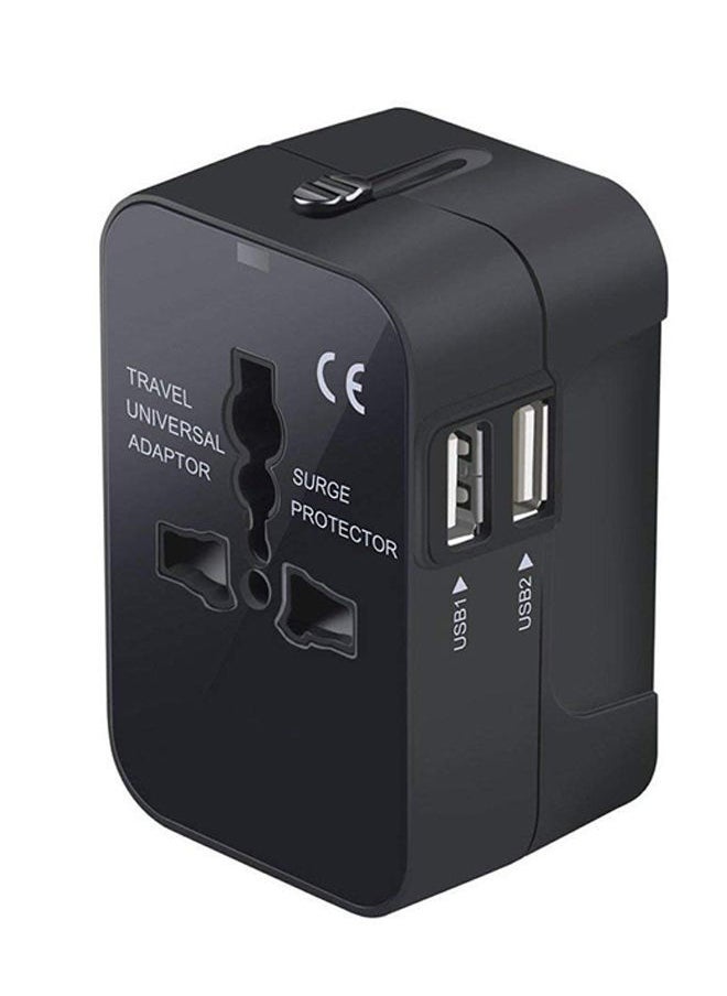 NIBEMINENT Portable Universal Travel Adapter Black 0.13kg  - Image 1
